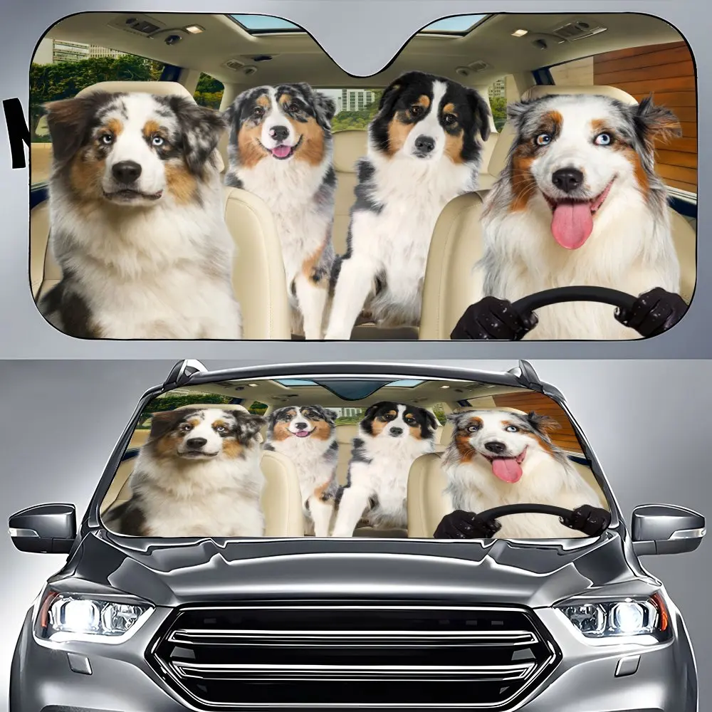 Австралийская овчарка для вождения автомобиля солнцезащитный козырек на
