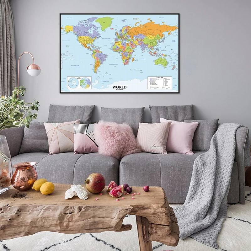 Рисунок 6 - 59x42 см Нетканая карта мира офисные