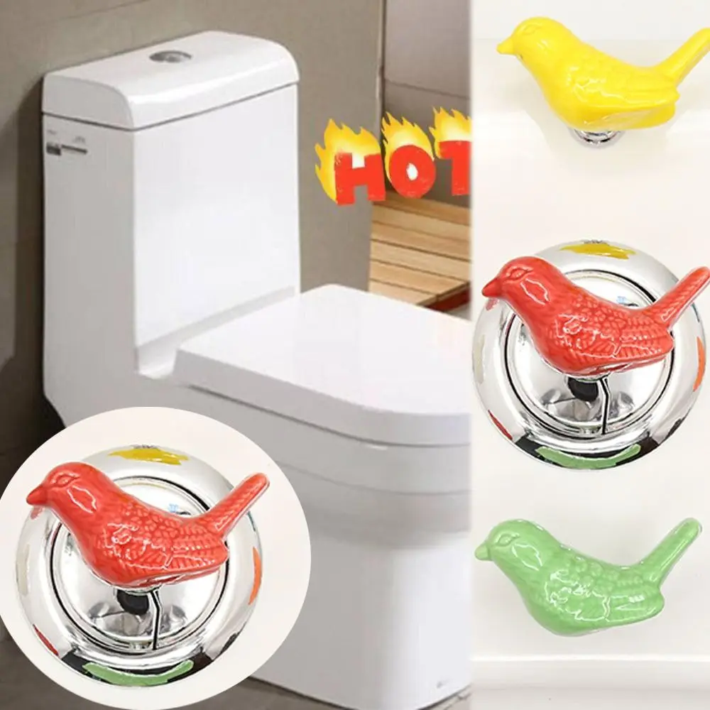 

Ceramic Toilet Tank Button New Labor-saving Universal Toilet Tank Button Aid Birdie Toilet Flush Button Toilet