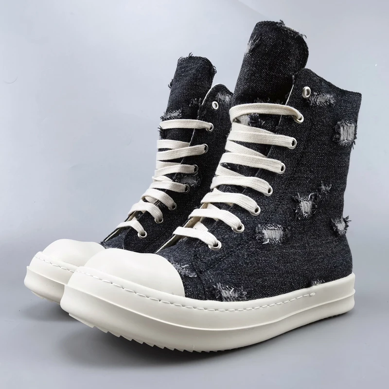 

New Trend Summer Ripped Denim Woman Casual Canvas Shoes Girls Students Short Boots Lover Gift