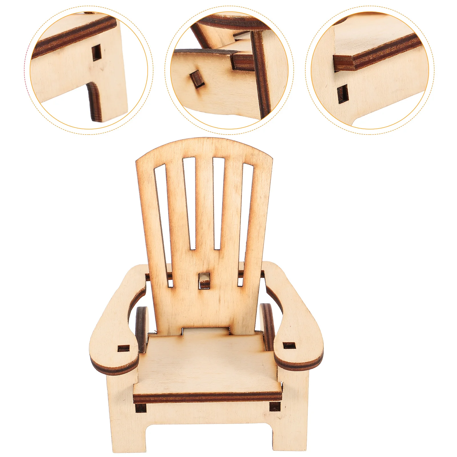 

Wood Decor Accessories Mini House Chair Desktop Ornament Model Small Furniture Supplies Accessory Layout Prop Tiny Craft