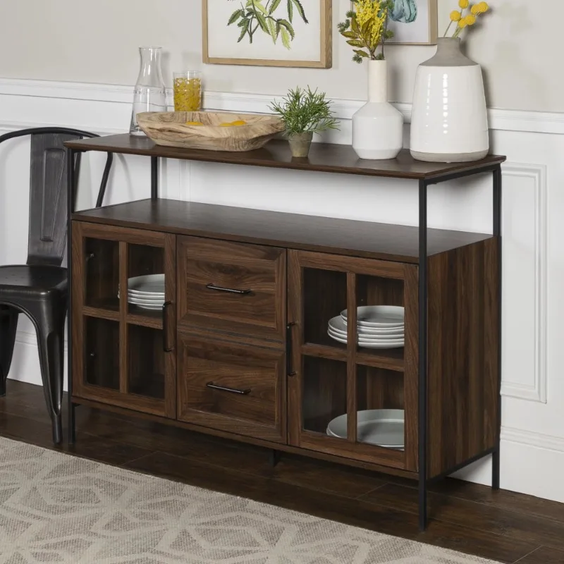 

Manor Park Industrial 3-Door Storage Buffet, Dark Walnut kitchen cabinet