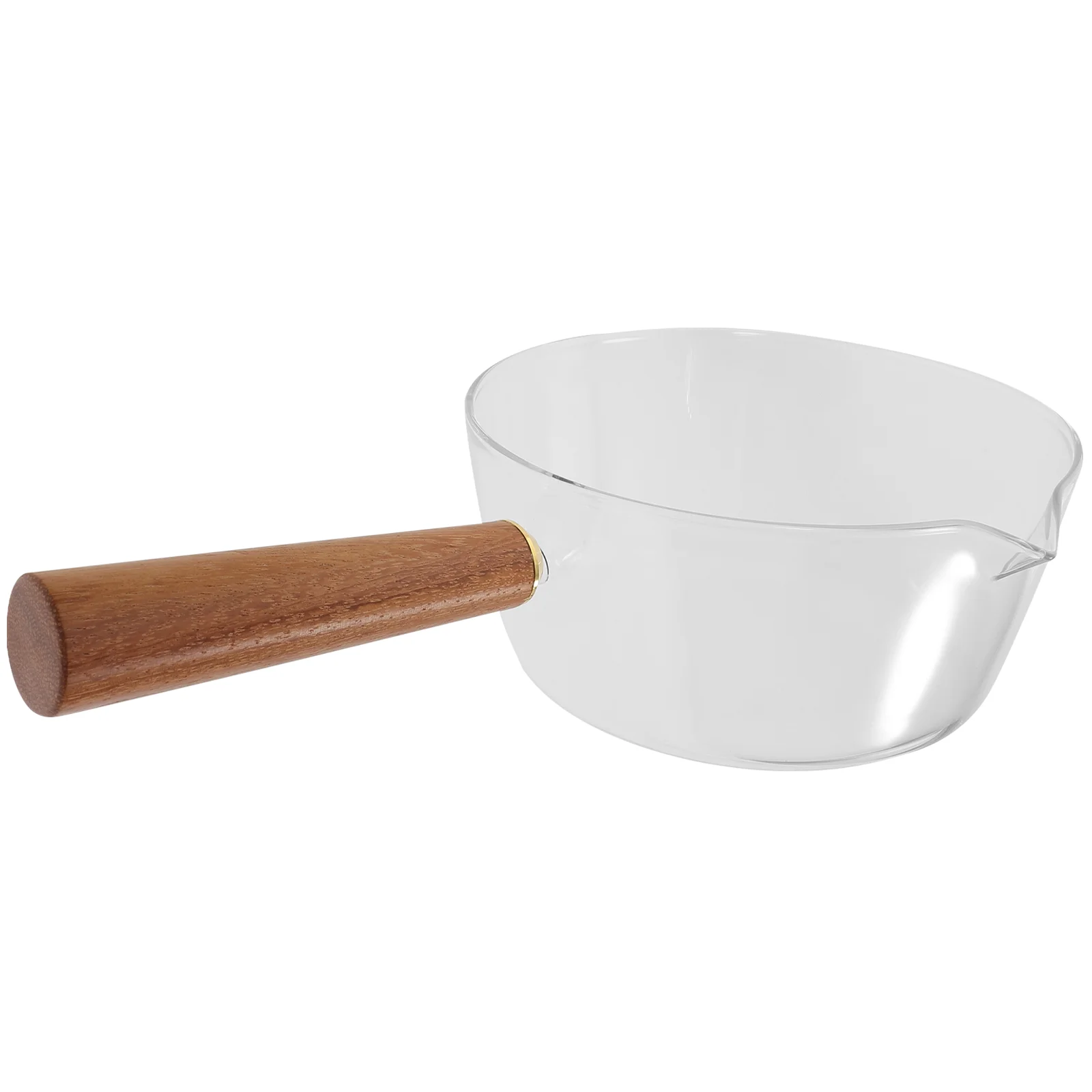

Milk Pot Transparent Food Wooden Handle Kitchen Supply Salad Children Breakfast