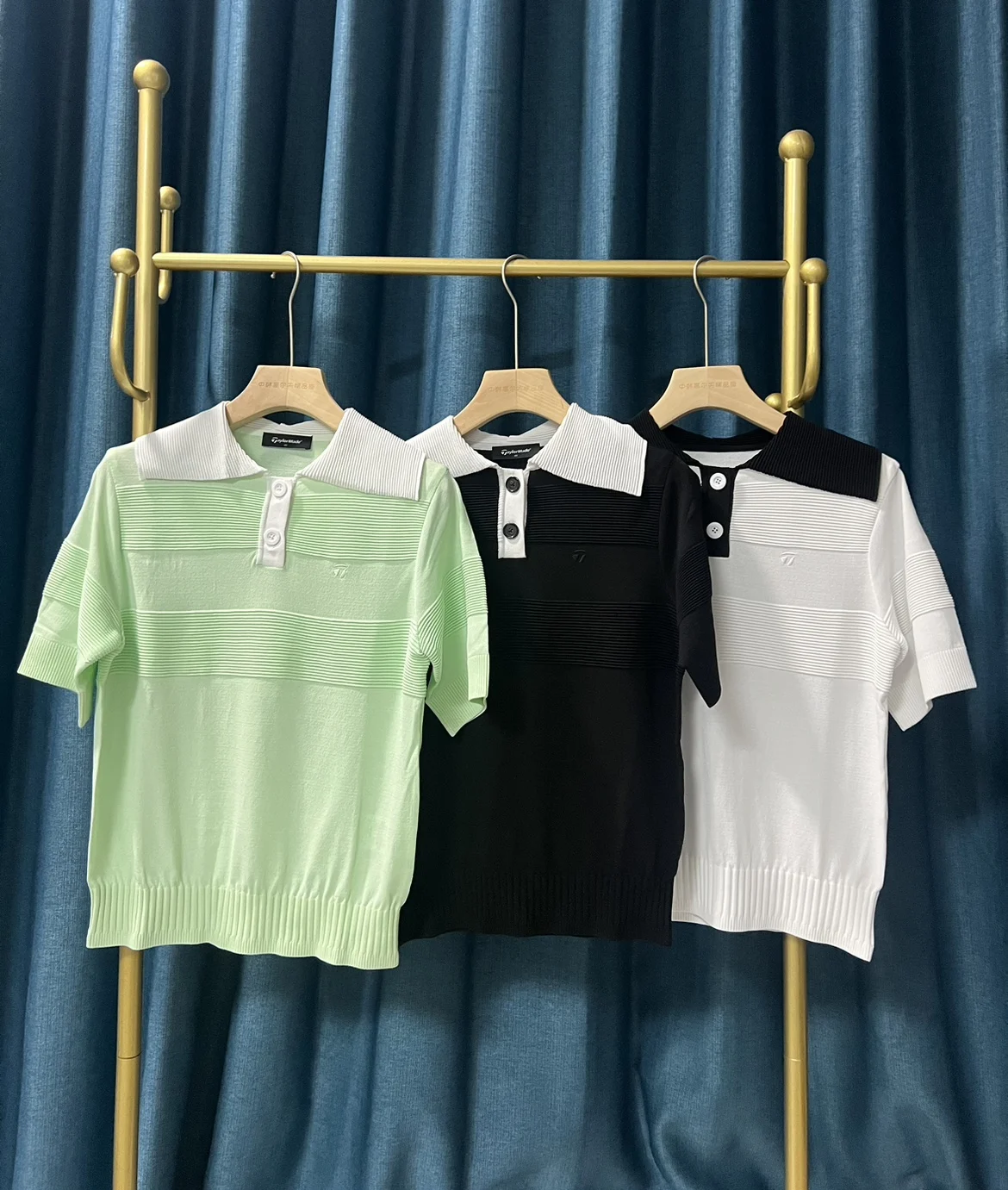 

Golf color lapel breathable sports short-sleeved sweater