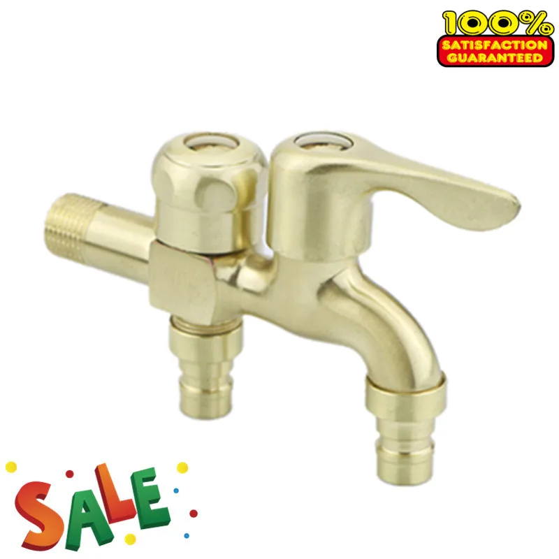 

Q2 Brass Faucet Tap Bathroom Washing Machine Tap Faucet Bibcock Garden Tap Gold Faucet Wall Mounted Tap Cold