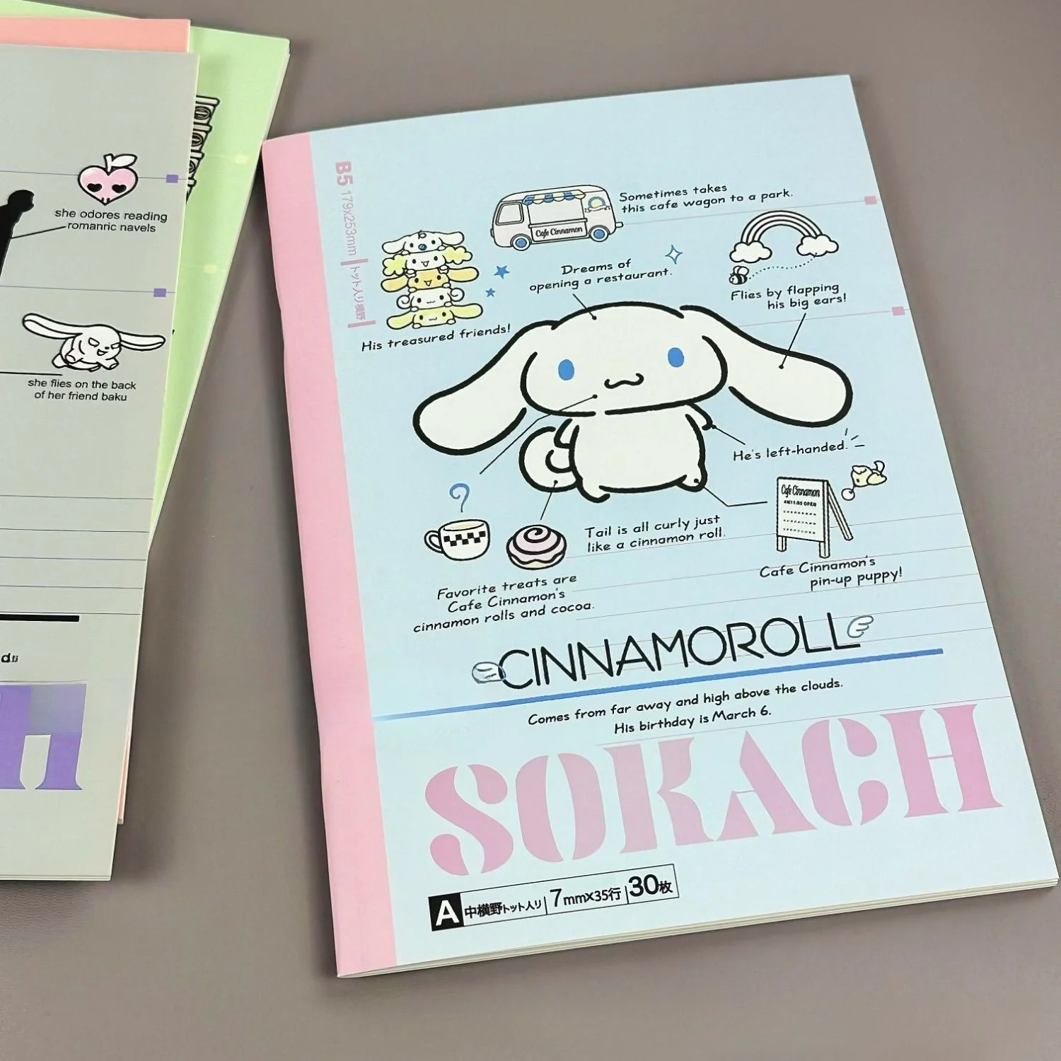 

1-4 шт. Kawaii Sanrio аниме иллюстрация блокнот милый Hello Kitty Kuromi Cinnamoroll блокнот B5 горизонтальная линия блокнот