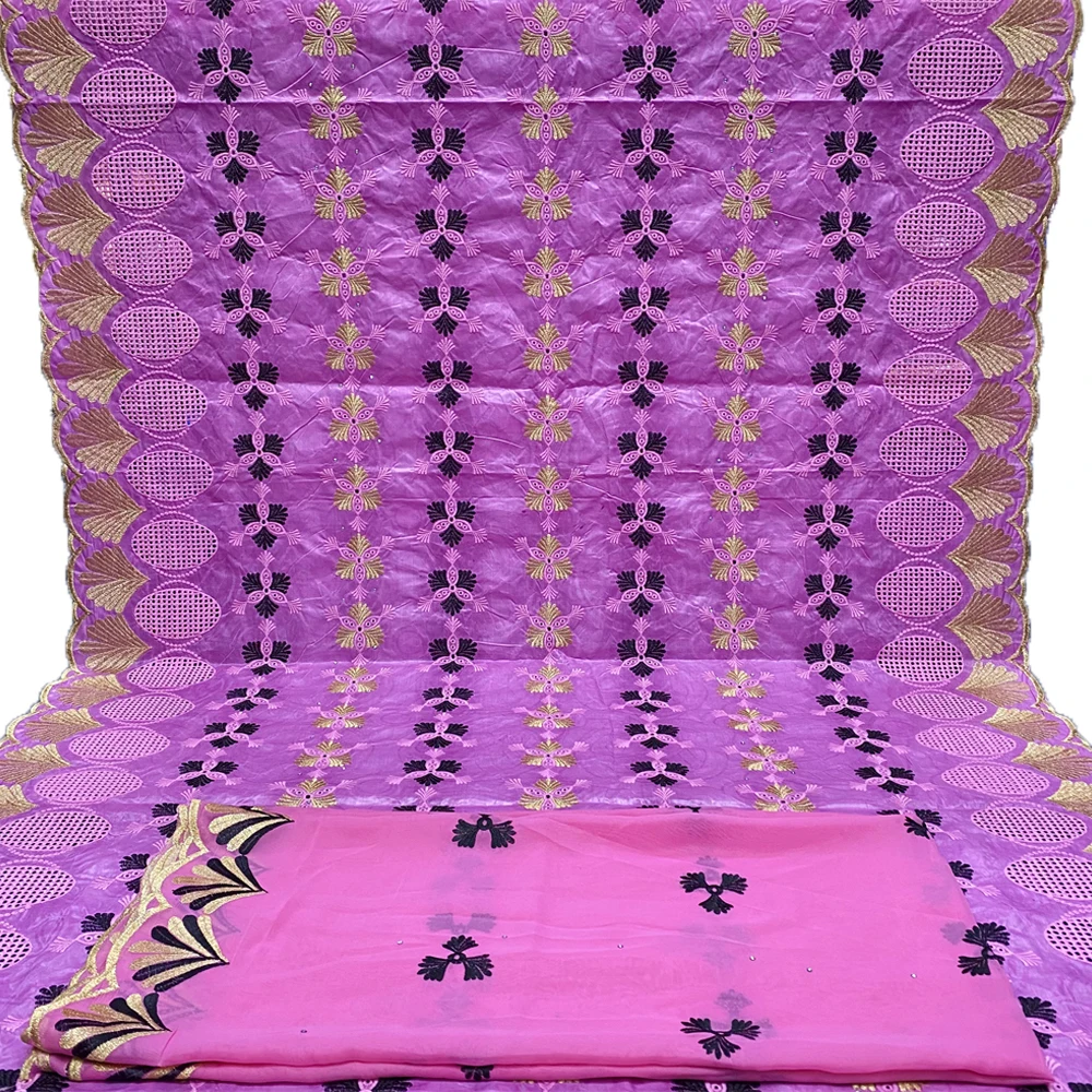 

2022 New Arrival Blue African Bazin Riche Fabric With Stones Embroidery Nigerian Lace Material For Wedding Dress HJ5584