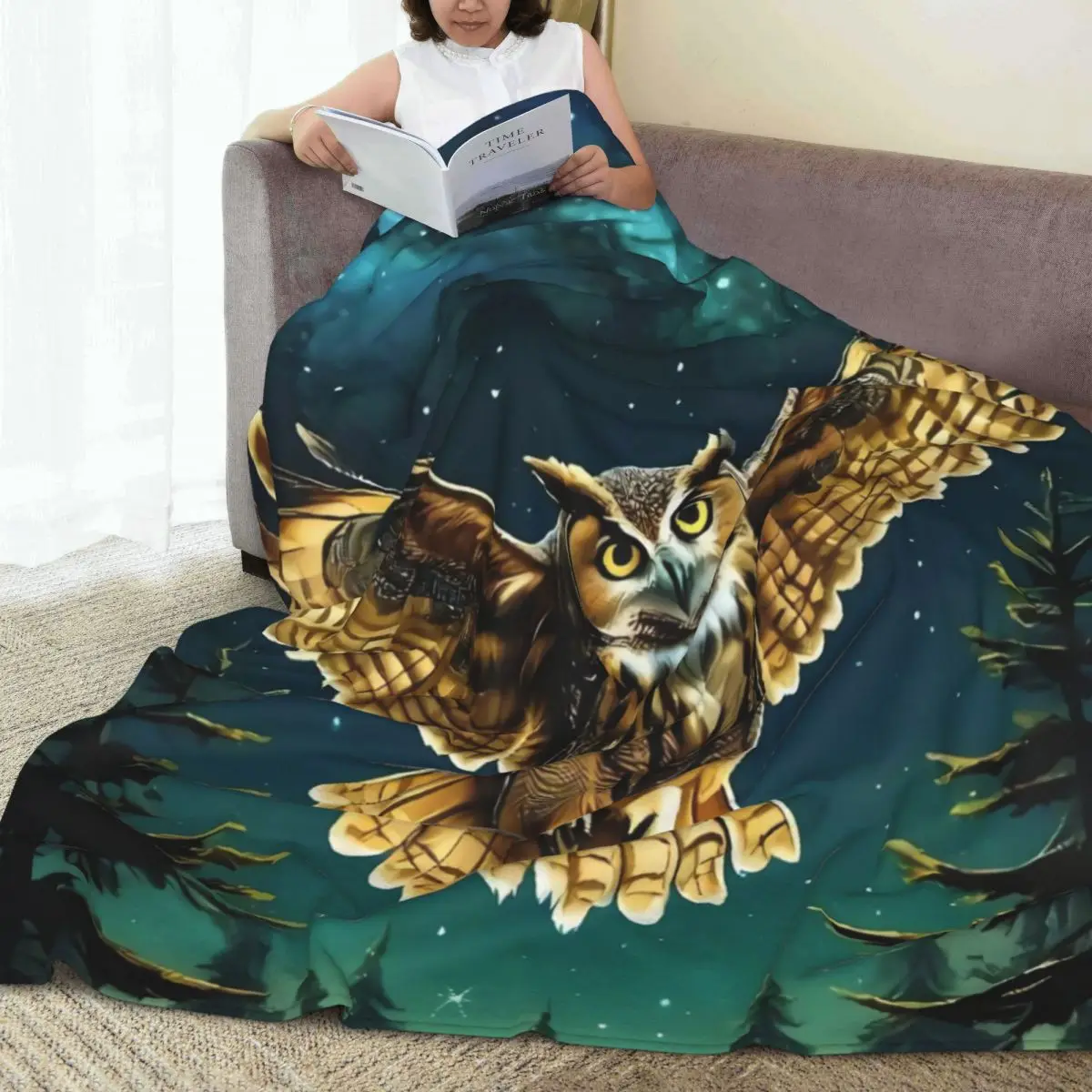 Одеяло с рисунком совы мягкие настраиваемые одеяла принтом животных не