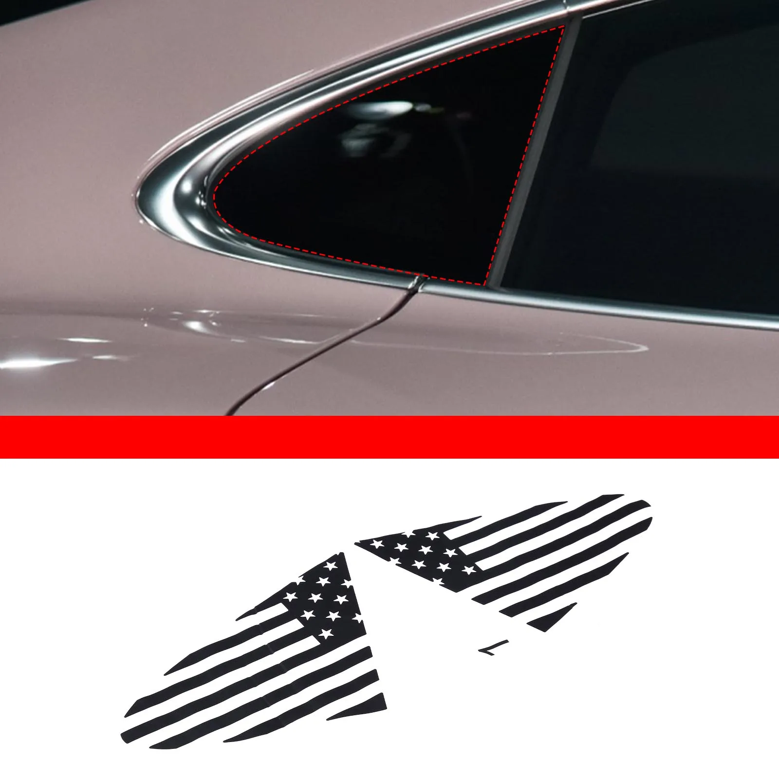 

For Porsche Taycan 2019-2022 PVC Black Windows Stickers Rear Triangle Window Glass Panel Decoration Cover Trim Car Accessories