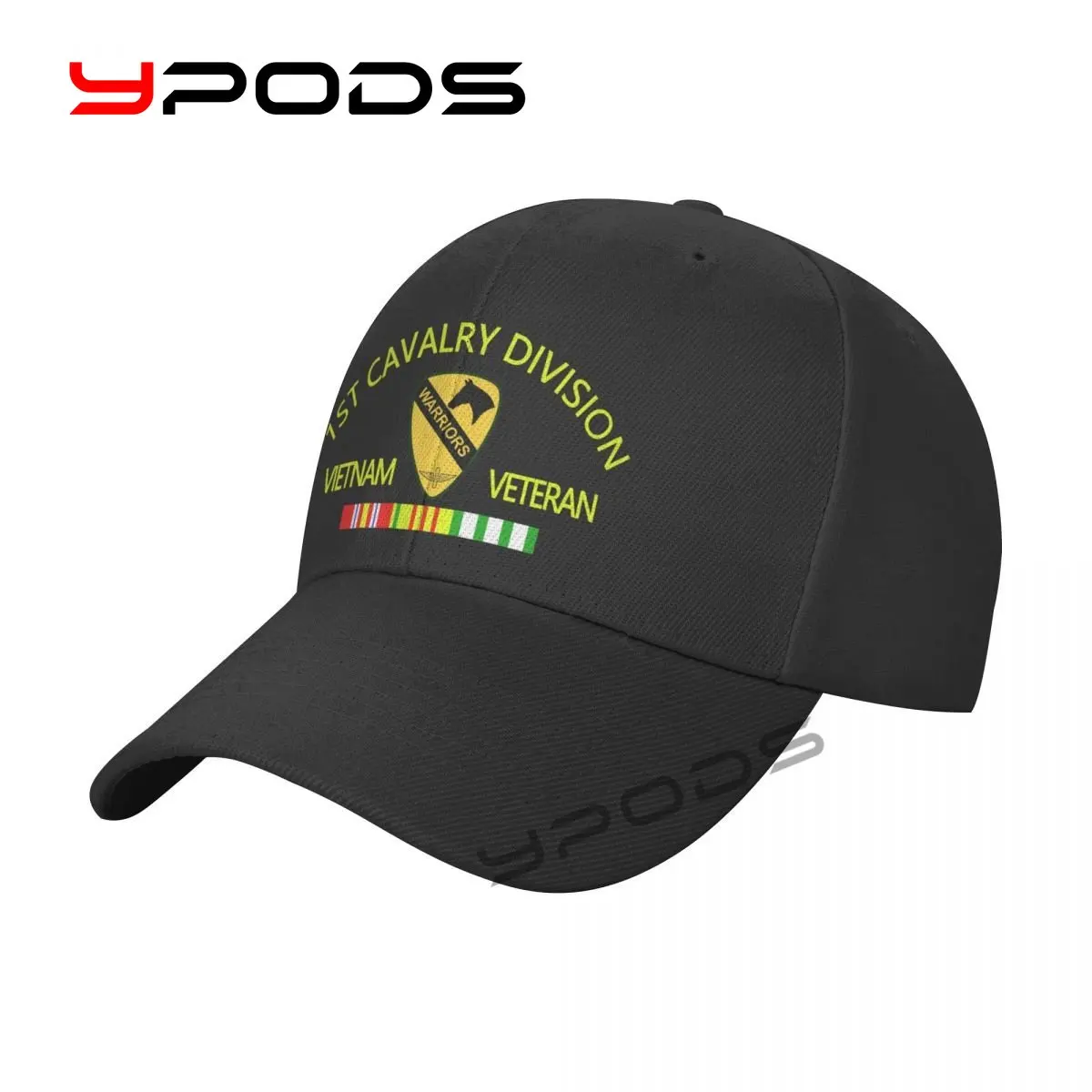 

printing Baseball Cap 1st Cavalry Division Vietnam Veteran With Ribbons Adorable Sun Caps Fishing Hat Unisex Snapback Flat Bill