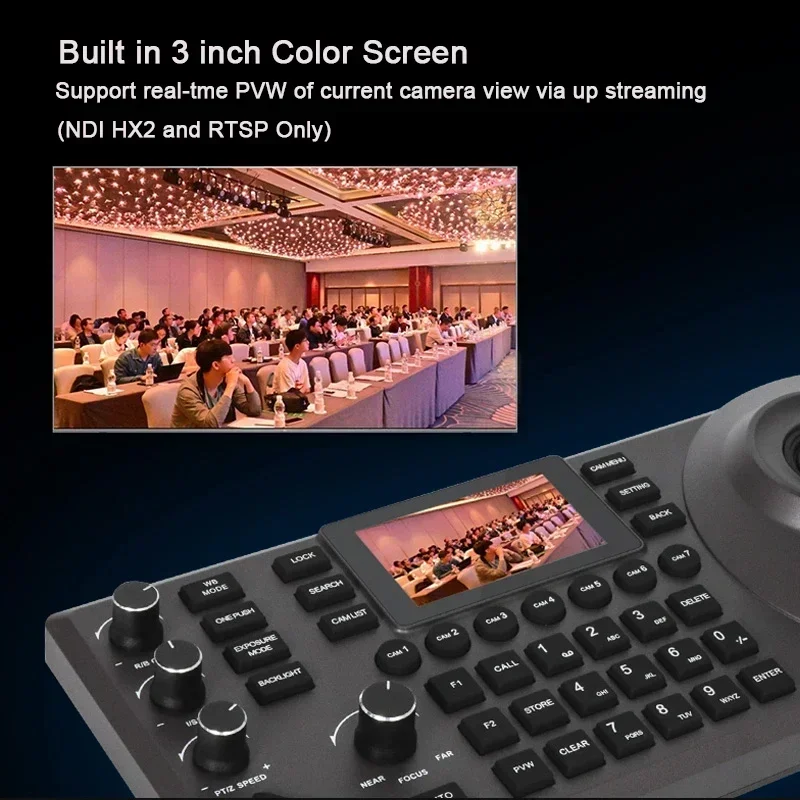 3-дюймовый ЖК-экран 4D-клавиатура NDI IP-джойстик PTZ-контроллер камера для