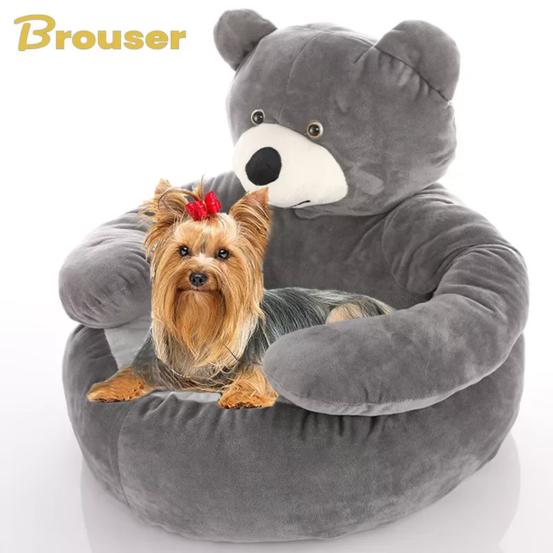 

Super Soft Pet Bed Winter Warm Cute Bear Hug Cat Sleeping Mat Plush Large Puppy Dogs Cushion Sofa Comfort Pet Supplies