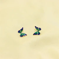 zfsilver lovely fashion 925 sterling silve kreaon classic color butterfly stud earring for women charm jewelry accessories party