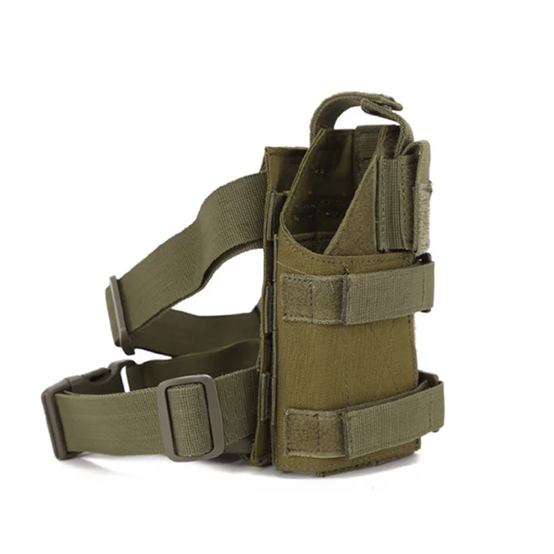 Tactical Molle Drop Leg Platform Universal Gun Holster with Mag Pouch for Glock 17 M9 Adjustable Handgun Pistol Case |