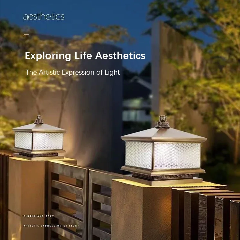 TINNY уличная лампа на солнечной батарее винтажная креативная китайская латунная