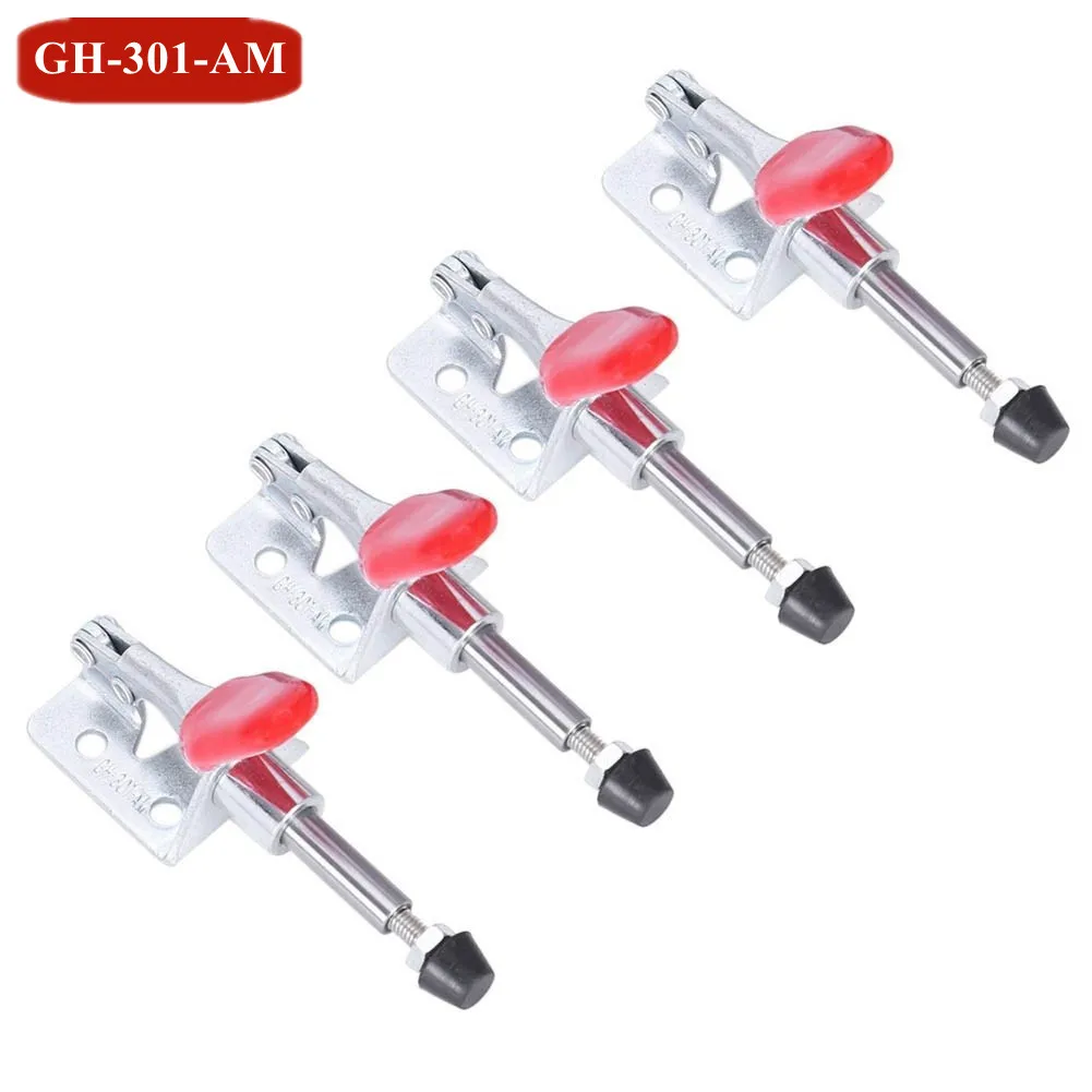 

4Pcs GH-301-AM Toggle Clamp Push-pull Vertical Clamp Quick Release 45Kg Horizontal Anti Slip Woodworking Assembly Welding Fixing