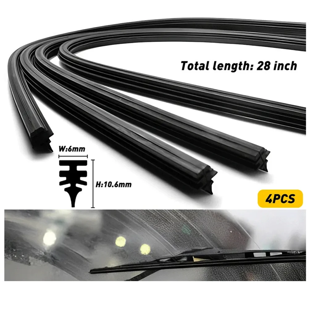 4 шт. 6 мм сменные полоски для щетки стеклоочистителя автомобиля резиновая полоса