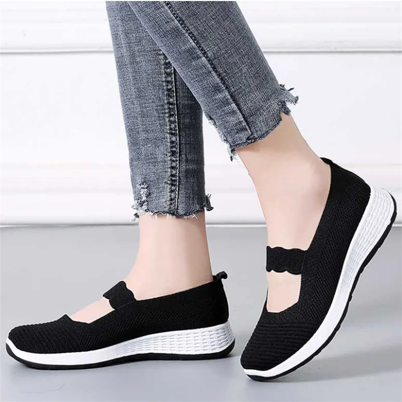 Women's Flat Shoes Slip on Walking Jogging Loafers Summer Comfortable Women Old Man Shoes Soft Sole Pedal Moccasin Zapatos Mujer