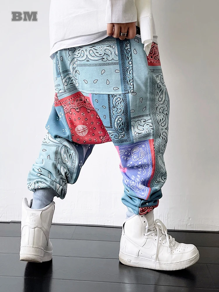 

2022 Hip Hop Fashion Streetwear Cashew Sweatpants Loose Plus Size Sports Joggers High Street Harem Pants Harajuku Trousers Men
