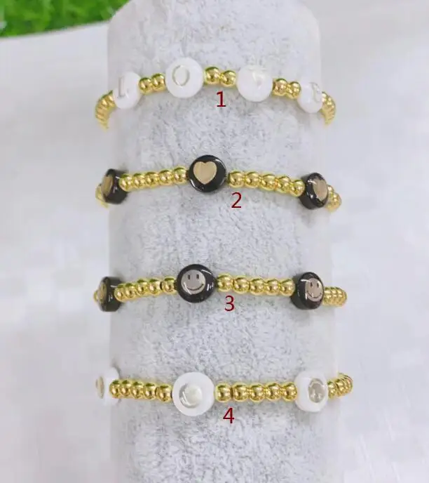 

Женский браслет с бусинами и надписью «смайлик», 1 шт.