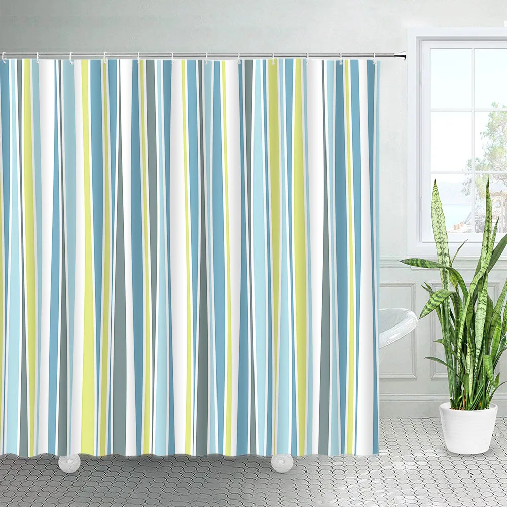 Современная Минималистичная полосатая занавеска для душа в скандинавском стиле