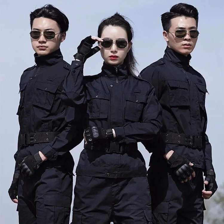 

Tactical Cool Good Quality Black Army Uniform Shirt & Pants For Men Security Working Field Military Training Camping Climbing