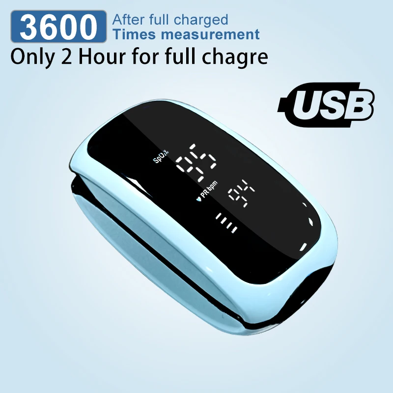 Rechargeable Medical Oximeter Strap Lanyard Fingertip Pulse Oximeter Blood Oxygen Saturation Monitor Digital LED Display Child