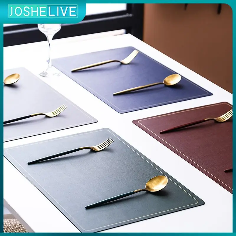 

Nordic Phnom Penh Leather Placemat PU Waterproof Placemat Oilproof Western Placemat Double Leather Placemat Table Mat