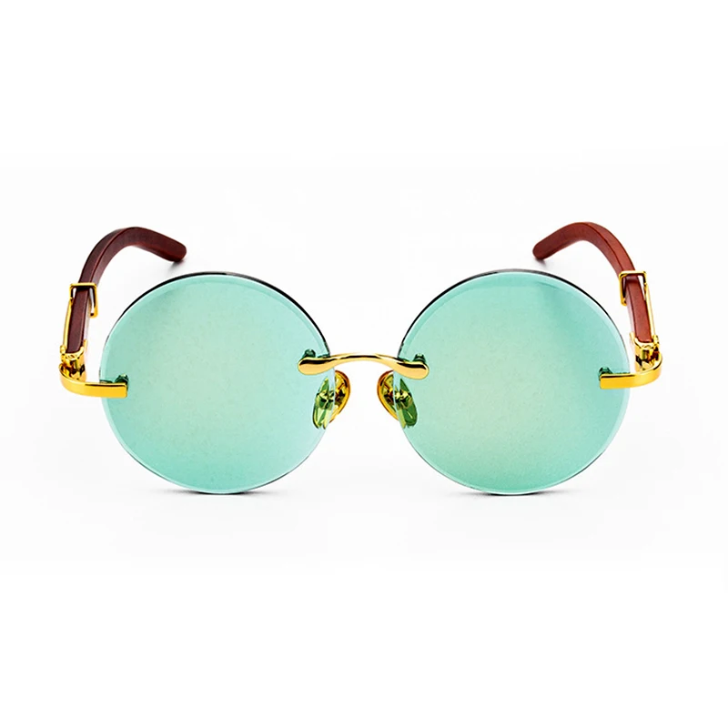 Женские круглые солнцезащитные очки без оправы в стиле ретро