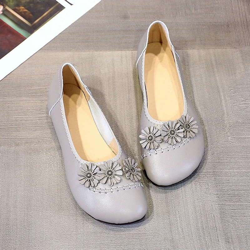 

Round Heel Comfortable Work Shoes Spring Autumn Zapatos De Mujer Fashion Ballet Flats Mary Jane Shoes Women Loafers