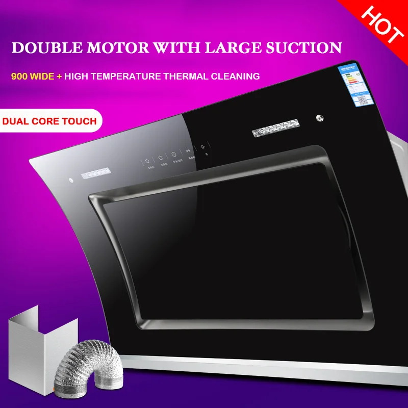 

Range Hood Double Motor Heat Cleaning Larger Suction Range Hood Side Suction Range Hood