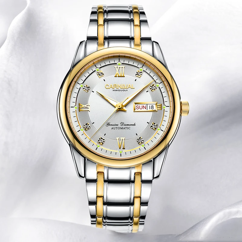 

CARNIVAL Automatic Mechanical Watch Men Sapphire Luxury Brand Waterproof Watches Business Male Wrist watch mens designer Clock