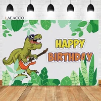 laeacco cartoon dinosaur birthday photocall background jungle rock dino kids newborn portrait customized photography backdrop