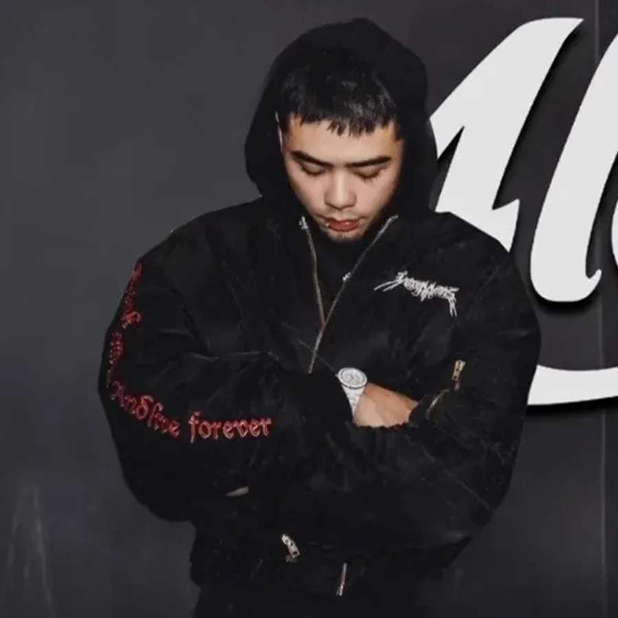 Женская осенне-зимняя однотонная куртка NIGO с вышивкой