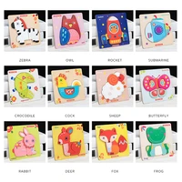animal 3d jigsaw puzzle wooden puzzles educational cartoon animals early learning cognition intelligence puzzle for children toy