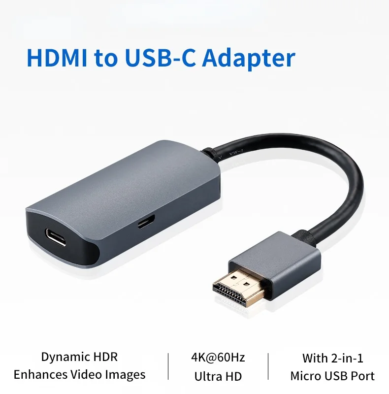 Новинка 2023 внешний адаптер USB Type C (мама)-HDMI (папа) 3.1 вход в HDMI-совместимый выход HD 4K