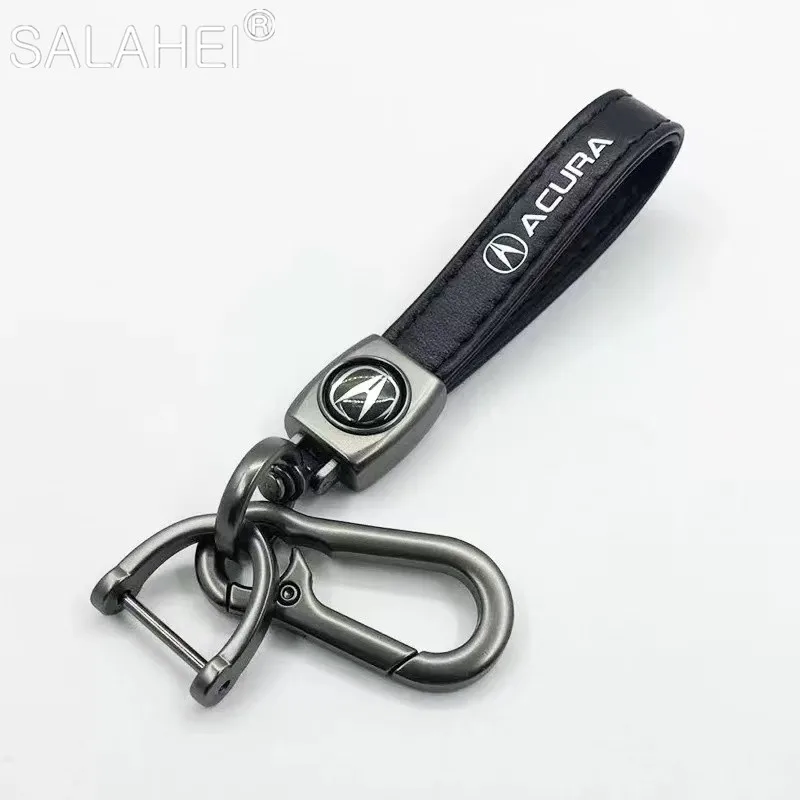 

Car Logo Keychain Horseshoe Buckle Leather Keyring Gifts Pendant For Acura RDX CDX MDX RDX ZDX TL TLX TLX-L RLX TSX RSX Integra