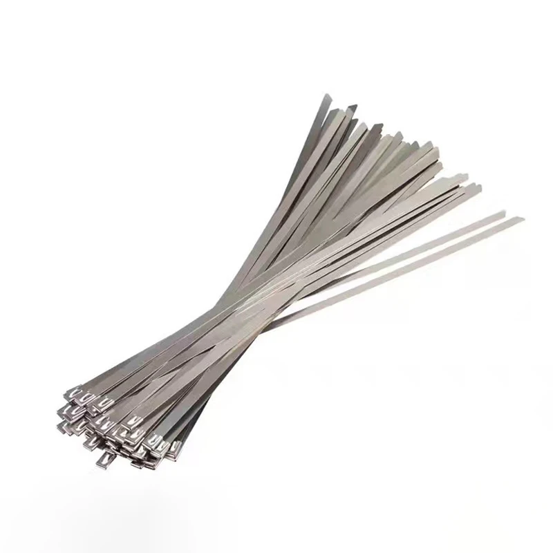 

10pcs 304 Stainless Steel Metal Cable Ties 4.6MM Multifunctional Zip-Exhaust Locking Cable Tie 150mm, 200mm, 250mm, 300mm,500mm