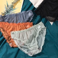 3pcs women sexy panties lace underpants low waist panties mesh see through perspective briefs female fashion underwear lingerie