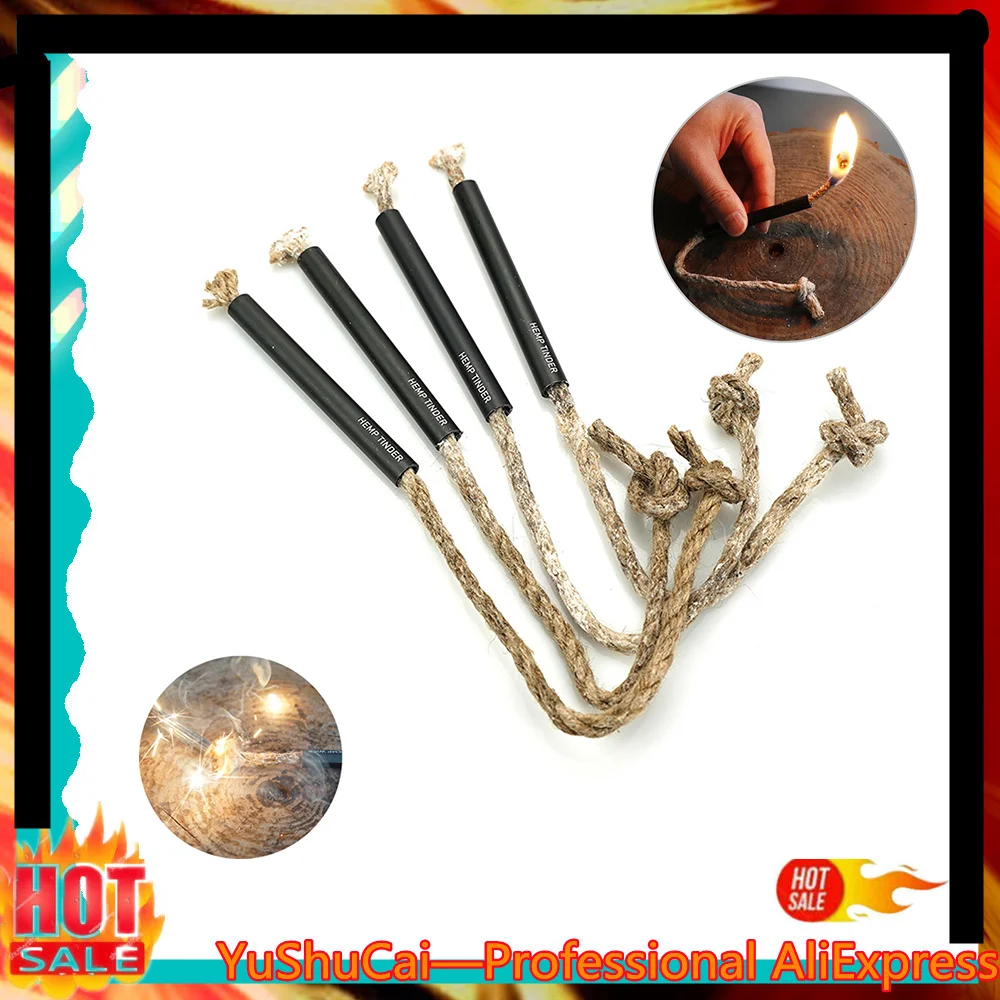 

Survival Wick Hemp Cord Tinder Waterproof Aluminum Bellows Tube Sleeve Kits