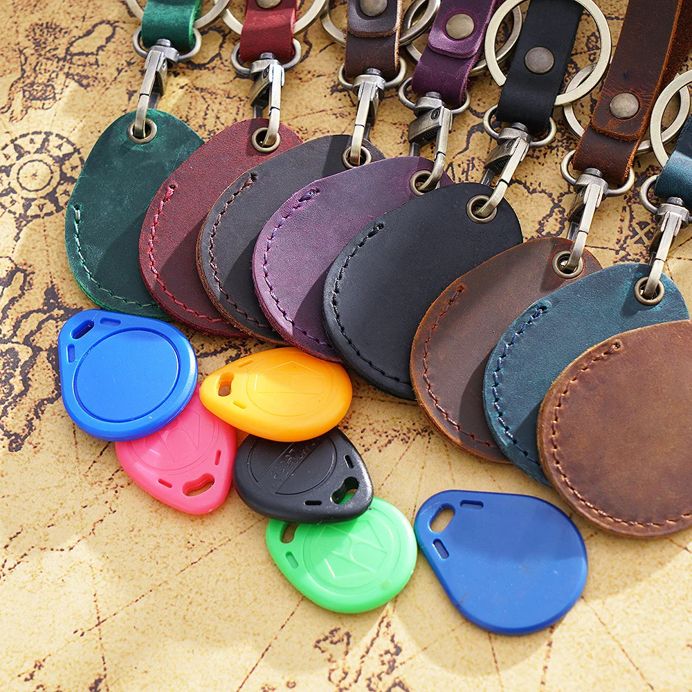 Держатель для ключей из натуральной кожи маленький портативный держатель