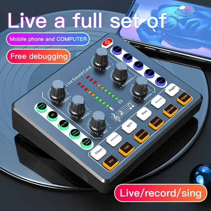 Gaming Audio Mixer Streaming 4-Channel RGB with XLR Microphone Interface for Game Voice Podcast AmpliGame SC3