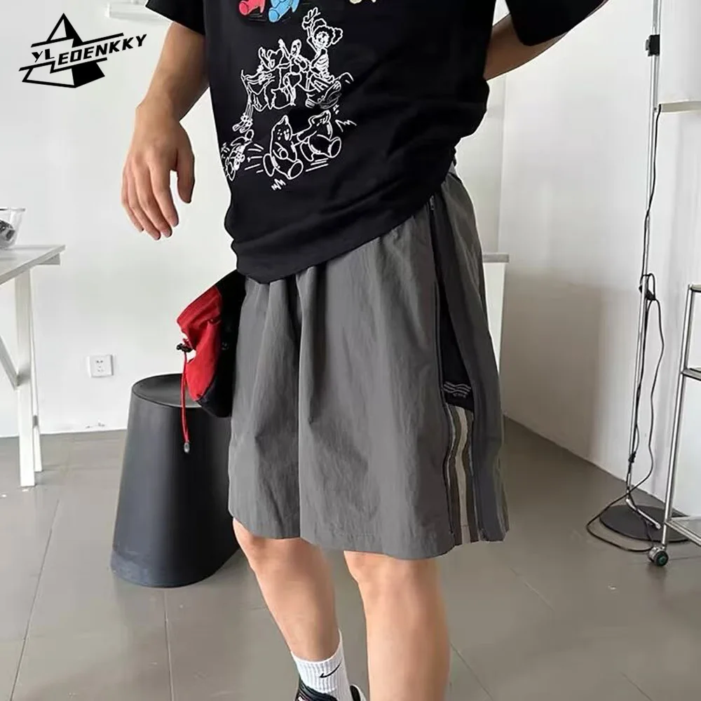 Летние повседневные шорты для мужчин и женщин американские брюки-карго с молнией