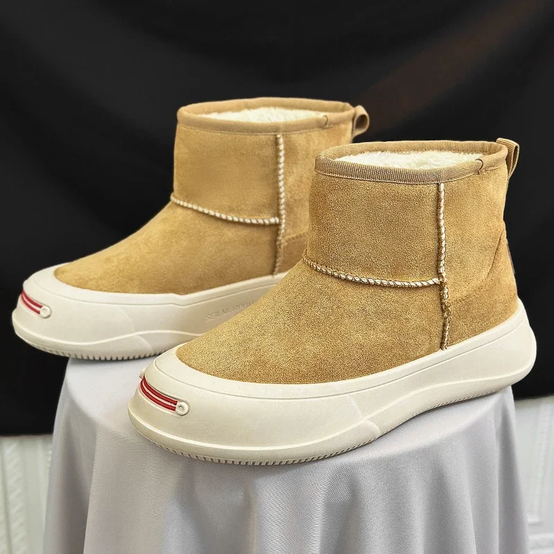 Мужские ботинки Мужская плюшевая зимняя повседневная обувь в лаконичном стиле