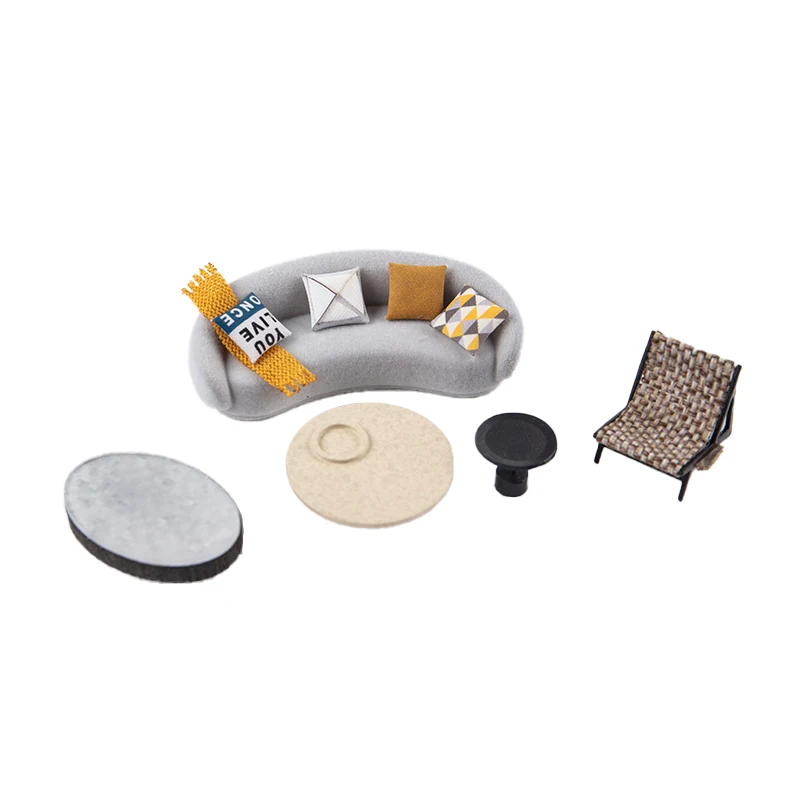 

Dollhouse Miniature Furniture Sofa Chairs Desk Chairs DIY Dollhouse Decoration Micro Landscape Construction Model Materials