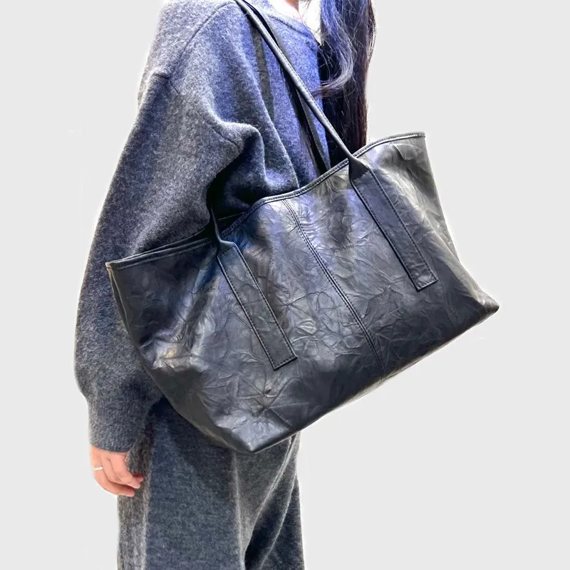 Вместительная сумка на плечо для женщин Weekender Женский тоут из натуральной кожи