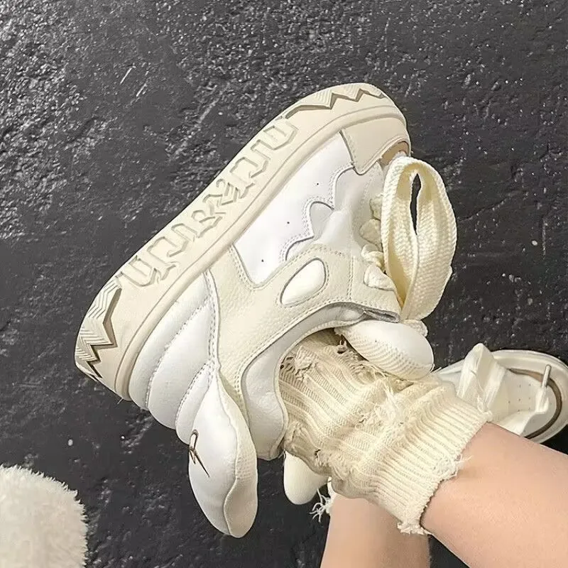 2023 Platform Sneakers Women Running Shoes Woman Walking Comfortable Female Casual Lace Up Vulcanized Shoes Chunky Sneakers