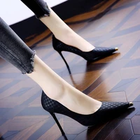 2022 new shallow mouth single shoes autumn diamond fashion versatile black sexy high heels female stilettos wedding shoes