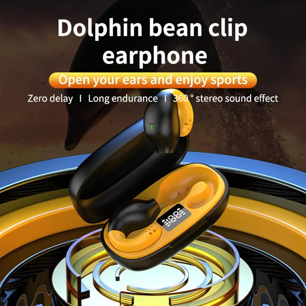 

Wireless Ear Clip Open Ear Bone Conduction Headphones With Ear Hook TYPE C Charge Port Headset For Running Cycling Wholesale