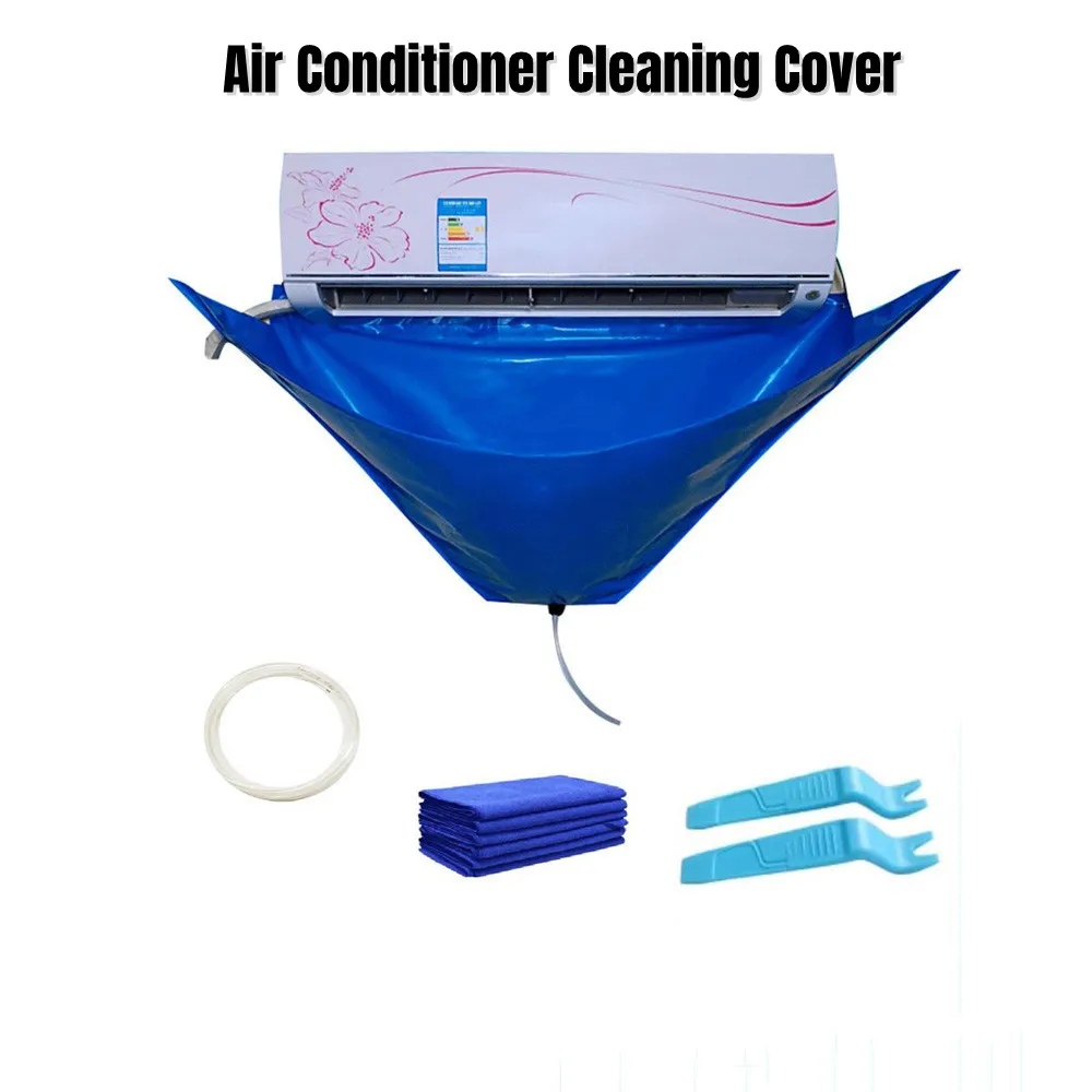 

Air Conditioner Cleaning Cover With Water Pipe Waterproof Air Conditioner Below 1.5P Cleaning Dust Protection Cleaning Cover Bag